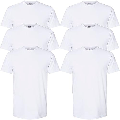 Gildan Men's Crew T-Shirts, Multipack, Style G1100, White (6-Pack), Large