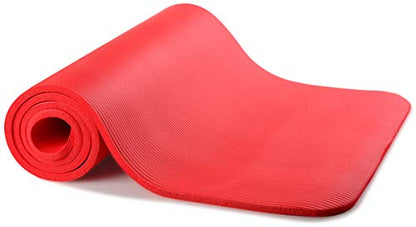 Signature Fitness Everyday Essentials 1/2-Inch Extra Thick High Density Anti-Tear Exercise Yoga Mat with Carrying Strap, Red