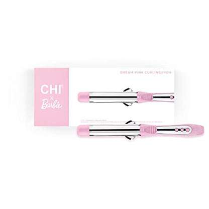 CHI x Barbie Dream Pink Curling Iron, 1.25" - Includes Compact Mirror and Carrying Bag for Perfect Curls Wherever You Go