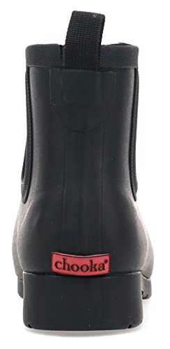 Chooka Women's Waterproof Plush Chelsea Bootie Chelsea Boot, Delridge Black, 8 M