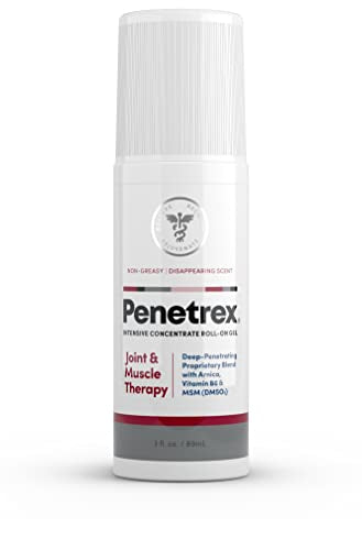 Penetrex Joint & Muscle Therapy – Soothing Relief for Back, Neck, Hands, Feet & Nerves – Maximum Strength Premium Whole Body Recovery Rub with Arnica, Vitamin B6 MSM & Boswellia – 3oz Roll On Gel