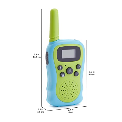 Amazon Basics Kids Walkie Talkie Set, Set of 2, Green and Blue