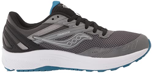 Saucony Men's Cohesion 15 Running Shoe, Charcoal/Topaz, 10.5