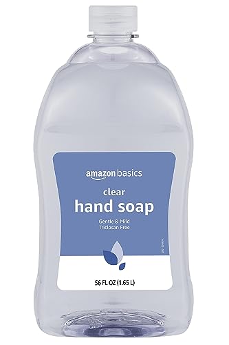 Amazon Basics Gentle & Mild Clear Liquid Hand Soap Refill, Triclosan-free, 56 Fluid Ounces, 1-Pack (Previously Solimo)