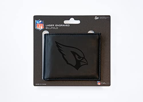 Rico Industries Laser Engraved Unisex Billfold Wallet, Lightweight, Arizona Cardinals Black