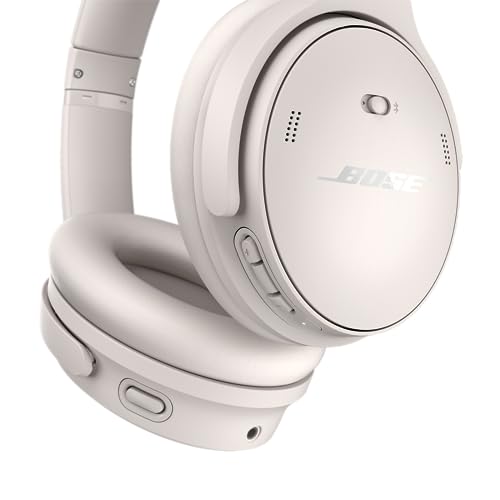 NEW Bose QuietComfort Wireless Noise Cancelling Headphones, Bluetooth Over Ear Headphones with Up To 24 Hours of Battery Life, White Smoke