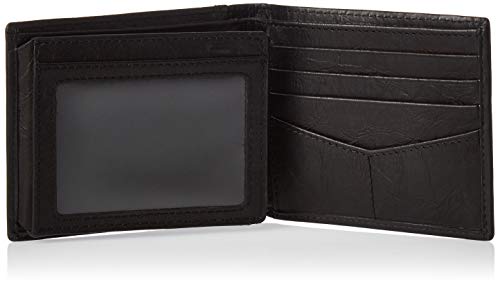 Fossil Men's Ingram Leather RFID-Blocking Bifold with Flip ID Wallet, Black, (Model: ML3784001)