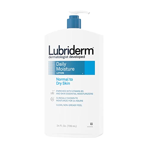 Lubriderm Daily Moisture Hydrating Body and Hand Lotion To Help Moisturize Dry Skin with Pro-Vitamin B5 For Healthy-Looking Skin, Non-Greasy, 24 fl. oz