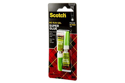 Scotch Super Glue Gel, .07 oz, 2-Pack, Dries Quickly with a Permanent Hold (AD112)