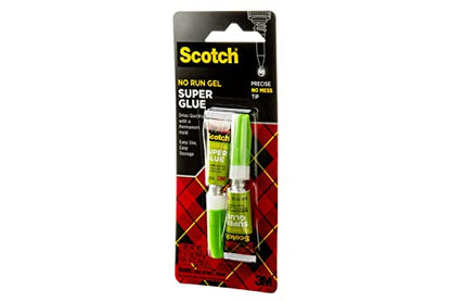 Scotch Super Glue Gel, .07 oz, 2-Pack, Dries Quickly with a Permanent Hold (AD112)