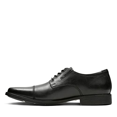 Clarks Men's Tilden Cap Oxford Shoe,Black Leather,10.5 M US