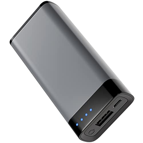 TALK WORKS Portable Charger - Fast Charging Power Bank Compatible with iPhone 13/Pro/Pro Max, 14/Plus/Pro/Pro Max, 12, 11, XR, XS, X, 8, 7, 6, SE, iPad, Android - External Cell Phone Backup (Grey)