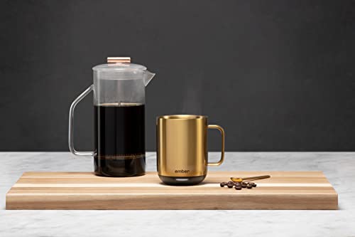 Ember Temperature Control Smart Mug 2, 10 Oz, App-Controlled Heated Coffee Mug with 80 Min Battery Life and Improved Design, Gold