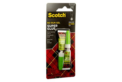 Scotch Super Glue Gel, .07 oz, 2-Pack, Dries Quickly with a Permanent Hold (AD112)