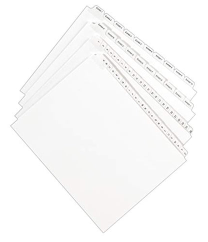 Avery Collated Legal Exhibit Dividers, Allstate Style, 176-200, Side Tab, 8.5 x 11 inches, 1 Set (82190),White