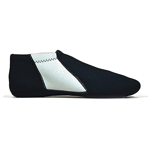 Nufoot Booties Men's Shoes, Foldable & Flexible Footwear, Fold and Go Travel Shoes, Yoga Socks, Indoor Shoes, Slippers, Black and Gray Stripe, X-Large