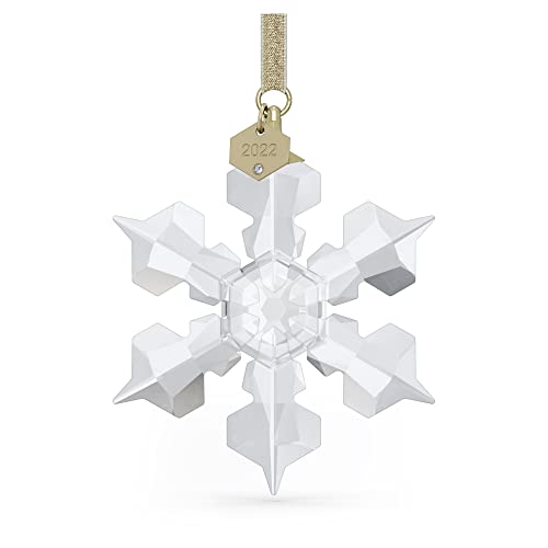 Swarovski Annual Edition 2022 Ornament, White Swarovski Crystals with Champagne Gold Tone Finish Metal, Part of the Swarovski Annual Edition Collection