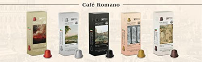 Organic USDA Café Romano Coffee Aluminum Espresso Pods For Nespresso Origninal Machine 100 Pack Italian Espresso Coffee 100% Arabica (Variety pack)