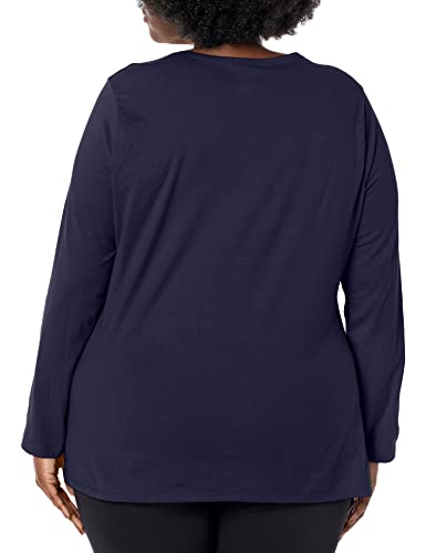 Just My Size Women's Plus Size Long Sleeve Tee, Hanes Navy, 3X