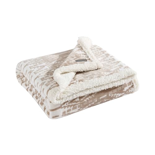 Eddie Bauer Ultra-Plush Collection Throw Blanket-Reversible Sherpa Fleece Cover, Soft & Cozy, Perfect for Bed or Couch, San Juan Oyster
