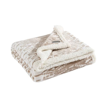 Eddie Bauer Ultra-Plush Collection Throw Blanket-Reversible Sherpa Fleece Cover, Soft & Cozy, Perfect for Bed or Couch, San Juan Oyster