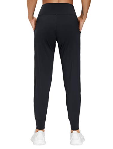 THE GYM PEOPLE Womens Joggers Pants with Pockets Athletic Leggings Tapered Lounge Pants for Workout, Yoga, Running, Training (Small, Black)