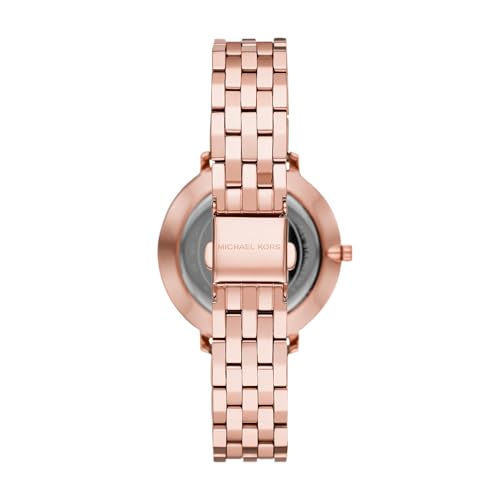 Michael Kors Women's Pyper Stainless Steel Quartz Watch with Stainless-Steel-Plated Strap, Rose Gold, 16 (Model: MK3897)