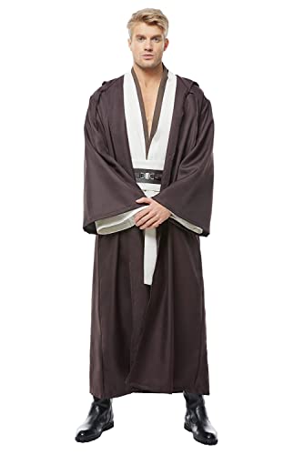 Men's Tunic Costume Adult Outfits Halloween Robe Hooded Uniform Medium