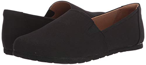 Amazon Essentials Women's Casual Slip-On Canvas Flat, Black, 8.5