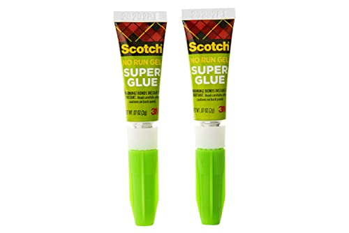 Scotch Super Glue Gel, .07 oz, 2-Pack, Dries Quickly with a Permanent Hold (AD112)