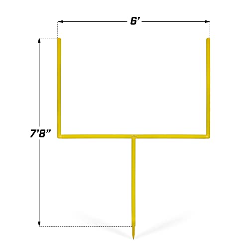 GoSports 8 ft PRO Kick Challenge Field Goal Post Set with 2 Footballs and Kicking Tee - Life Sized Backyard Field Goal for Kids & Adults