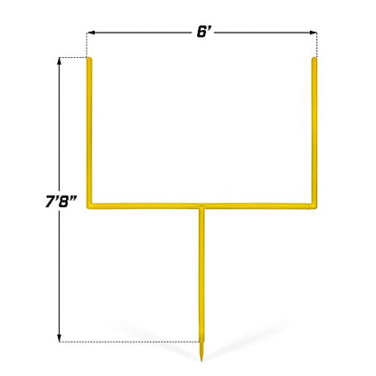 GoSports 8 ft PRO Kick Challenge Field Goal Post Set with 2 Footballs and Kicking Tee - Life Sized Backyard Field Goal for Kids & Adults