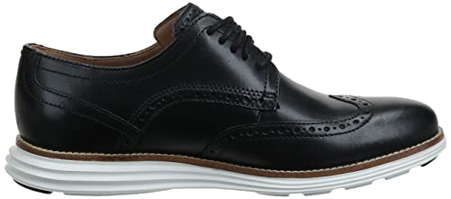 Cole Haan Men's Original Grand Shortwing Oxford Shoe, Black Leather/White, 11 Medium US