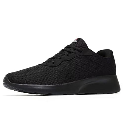 MAIITRIP Mens Walking Shoes,Ultra Lightweight Breathable Tennis Running Shoes Mesh Non-Slip Casual Comfortable Fashion Sneakers Work Gym Workout Athletic Sport Cuhioning Trainers Black Size 10.5