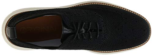 Cole Haan Men's Original Grand Knit Wing TIP II Sneaker, BLACK/IVORY, 10 M US