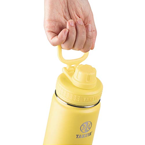 Takeya Actives Insulated Stainless Steel Water Bottle with Spout Lid, 32 Ounce, Canary