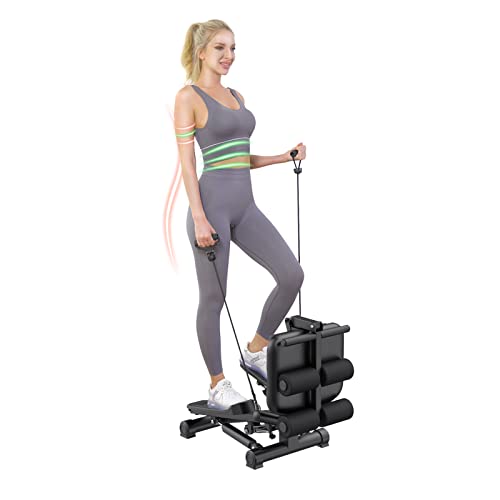 BESVIL Stepper ABS Workout Equipment AB Machine Total Body Workout Fitness Exercise Machine Stepping Exercise Machine for Home Gym Workout,Black