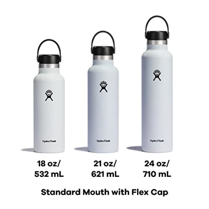 Hydro Flask 24 oz Standard Mouth Water Bottle with Flex Cap or Flex Straw