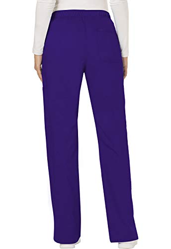 Scrubs for Women Workwear Revolution, Drawstring Scrub Pants WW120T, L Tall, Grape