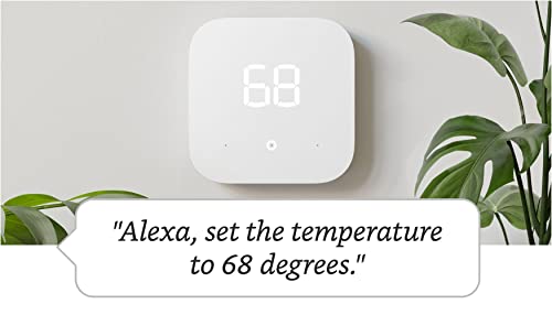 Certified Refurbished Amazon Smart Thermostat – ENERGY STAR certified, DIY install, Works with Alexa – C-wire required