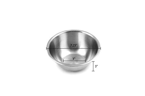 Fox Run Stainless Steel Small Mixing Bowl, 7.25 x 7.25 x 3.75 inches, Metallic