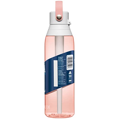 Brita Premium Filtered Water Bottle with Straw, Reusable, BPA Free Plastic, Blush, 26 Ounce,1 count