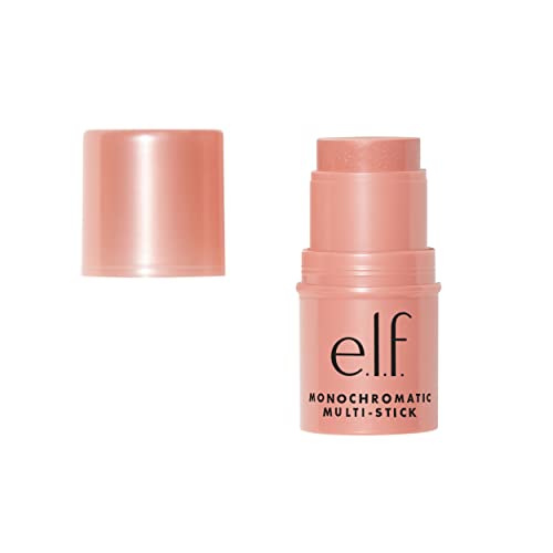 e.l.f. Monochromatic Multi Stick, Luxuriously Creamy & Blendable Color, For Eyes, Lips & Cheeks, Glistening Peach, 0.155 Oz (4.4g)