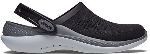 Crocs Unisex LiteRide 360 Clogs, Black/Slate Grey, 9 Men/11 Women