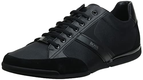 BOSS Men's Saturn Profile Low Top Sneaker, Black Fox, 10