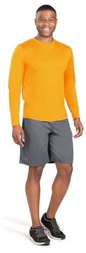 Russell Athletic Men's Standard Long Sleeve Performance Tee, Gold, Medium