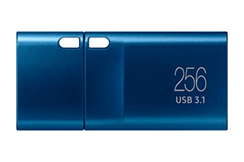 SAMSUNG Type-C™ USB Flash Drive, 256GB, Transfers 4GB Files in 11 Secs w/Up to 400MB/s 3.13 Read Speeds, Compatible w/USB 3.0/2.0, Waterproof, 2022,Blue