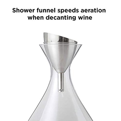 Rabbit Wine Aerator Shower Funnel with Sediment Strainer, Stainless Steel