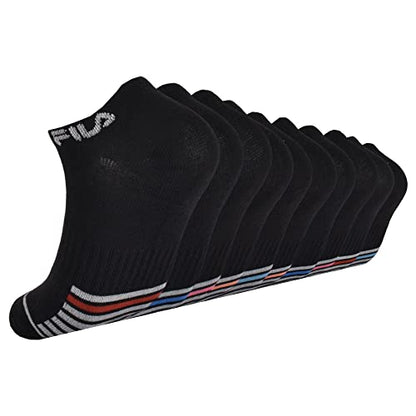 Fila Women's No Show Socks, Black/Multi (10 Pack), One Size