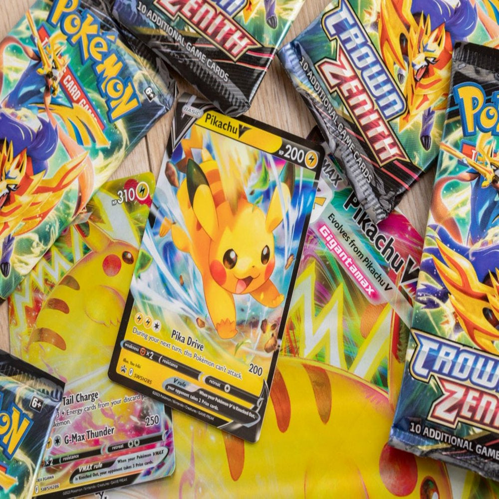 Pokemon Trading Card Games Crown Zenith Special Collection  Pikachu Vmax - 7 Booster Packs Included